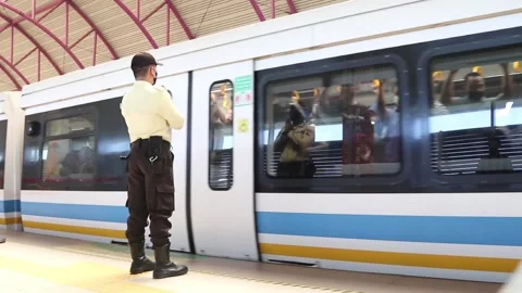Light Trail Transit (LRT) in Palembang city with independent day and free Stockbeeldmateriaal 244049321