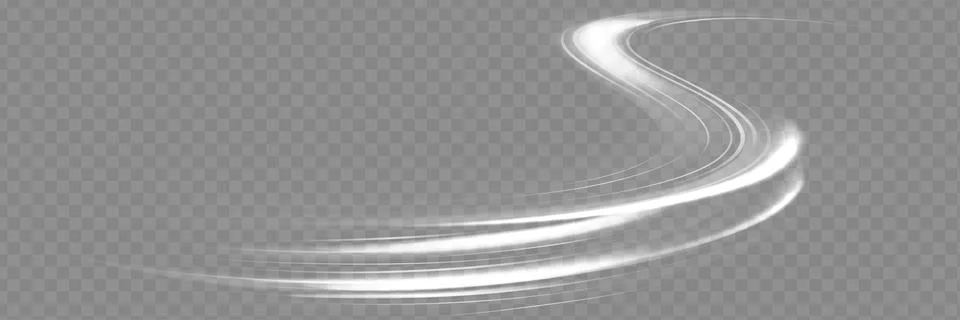 Light trail wave, fire path trace line and effect curve twirl. Neon motion Stock Illustration