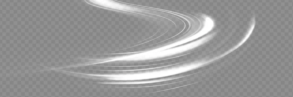 Light trail wave, fire path trace line and effect curve twirl. Neon motion Stock Illustration