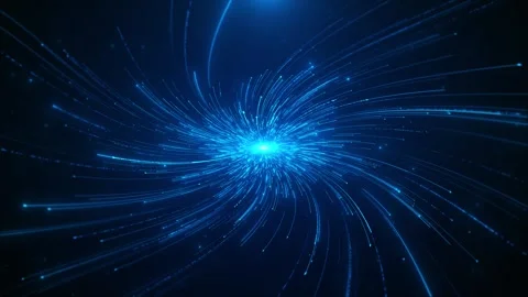 Light trails in blue, background. big data, block chain and digital technology Stock Footage 314201770