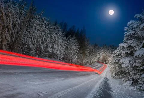 Light trails of car Stock Photos