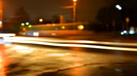 Light trails of city traffic, evening road Video stock 44342407