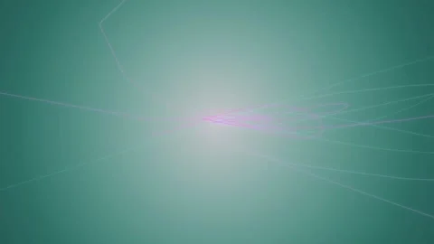 Light trails create abstract patterns over a soft green background Stock Footage 336994460