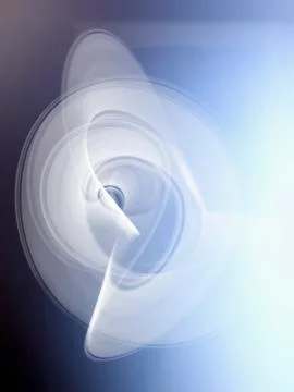 Light trails creating an abstract white swirling circle pattern on a black Stock Photos