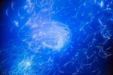 Light Trails From Fireworks Display. 스톡 사진