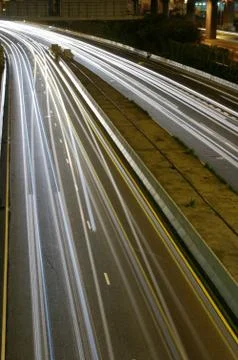 Light trails at highway Foto stock