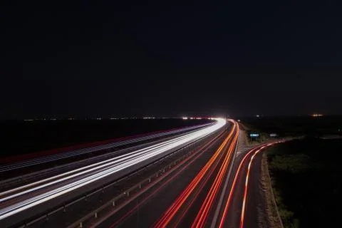 Light trails on the highway 写真素材