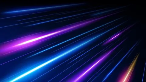 Light Trails, Long Time Exposure Motion Blur Effect, Vector Illustration Stock Illustration
