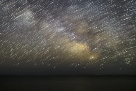 Light Trails Milky Way Stock Footage 151050244