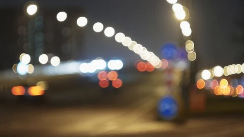 The light trails on the modern building background Stock Footage 98312578