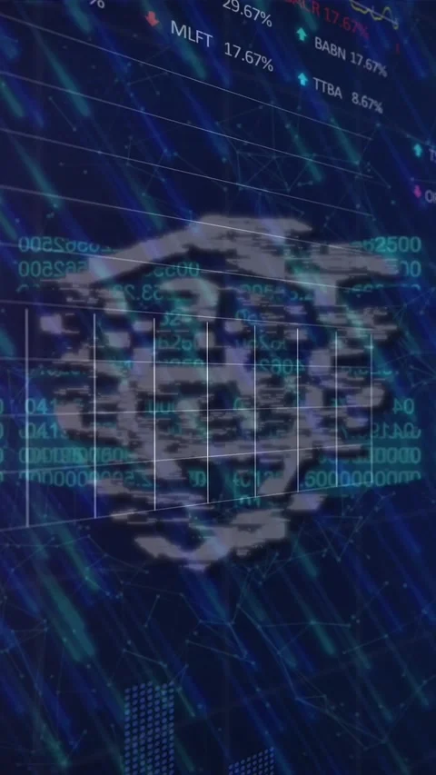 Light trails over security padlock and chain icon against data processing on Stock Footage 322955599
