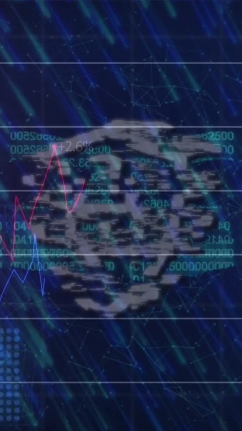 Light trails over security padlock and chain icon against data processing on Stock Footage 322955603