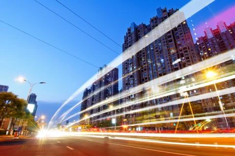 Light trails Stock Photos