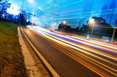 Light trails Stock Photos