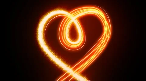Light Trails - Red/Green Heart Stock Footage 979372