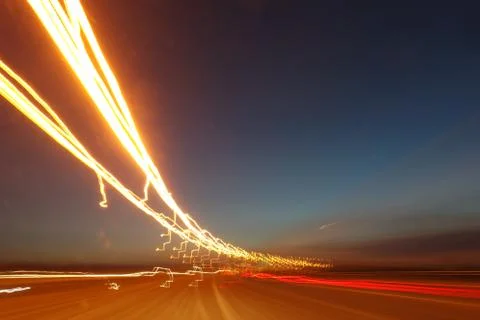 Light trails on sky background. Foto stock