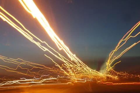 Light trails on sky background. Foto stock