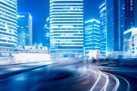 The light trails on the steet Stock Photos