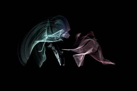 Light trails two colours Stock Photos