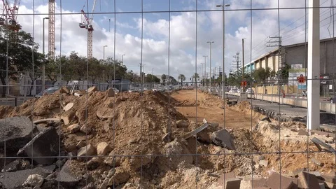 Light train construction site Stock Footage 100981017