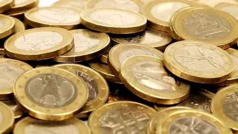 Light transition over gold coins Light transition over gold coins Piles of Video stock 334028049