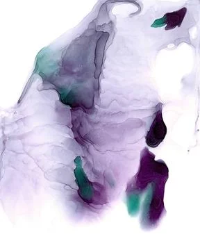 Light translucent lilac waves with bright malachite and dark violet inclusions Stock Illustration