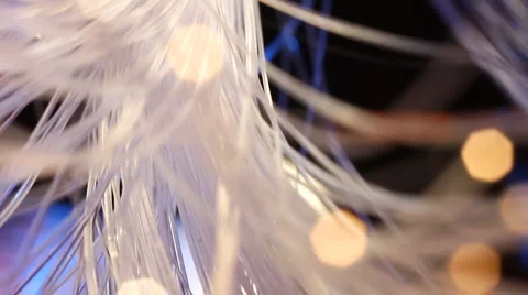 Light transmission through fibre optic cables. Data network. Stock Footage