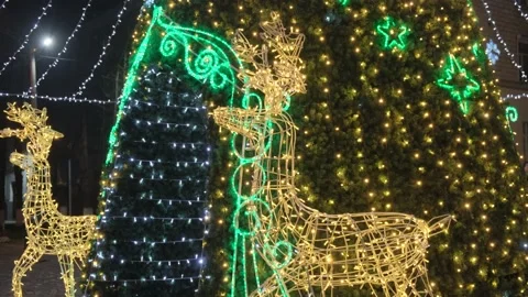 Light tree, decoration for winter holidays. Stock Footage 222580947