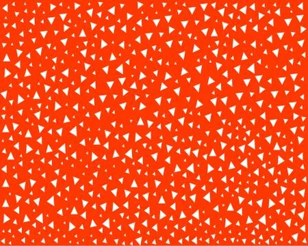 Light triangles of different sizes in a chaotic order on an orange background Stock Illustration