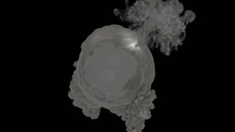 The light tries to break through the dense swirling smoke spreading across the Stock Footage 177215331