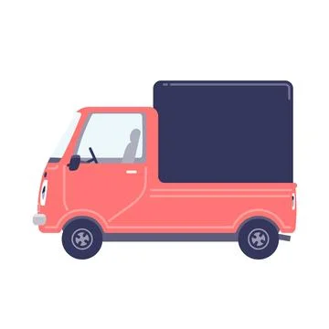 Light truck with loading platform Stock Illustration