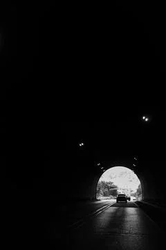 Light at the tunnel exit Stock Photos