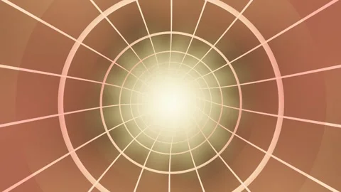 Light tunnel with grid lines in shades of brown and beige Stock Footage 337378128