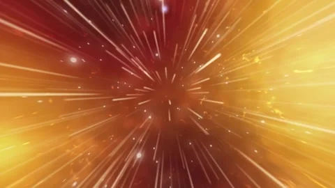 Light tunnel space background animation, animated golden portal Video stock 302039638