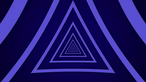 Light tunnel with violet triangular elements on a dark background Stock Footage 145842849