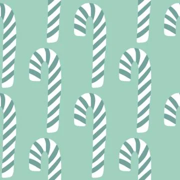 Light turquoise palette seamless pattern with christmas candy ornament. Simpl Stock Illustration