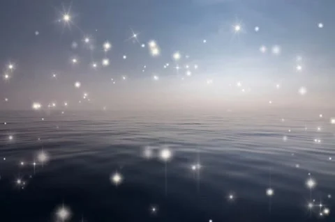 The light twinkled above the water surface Stock Footage 202617413
