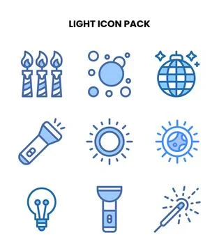 Light Two Colour Collection Icons Pack イラスト素材