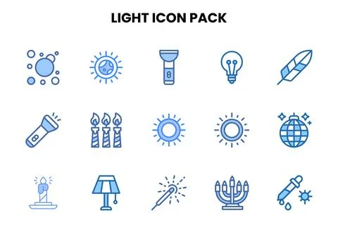 Light Two Colour Graphics Icons Pack Ilustração Stock
