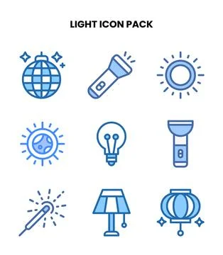 Light Two Colour Scalable Icons Pack Stockillustratie