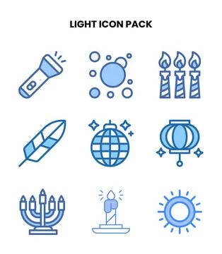 Light Two Colour UI Icons Pack Illustrazione stock