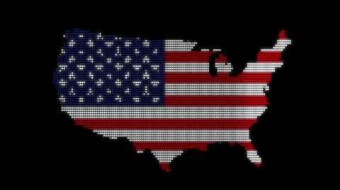 Light up usa with alpha matte Stock Footage 8949719