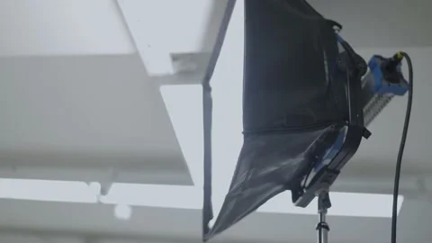 A light used for lighting in a professional shoot. Stock Footage 225661383