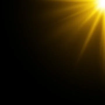 Light Vector with Sun Glare. Sun, Sunrays, and Glare. Gold Flare and Glare Stock Illustration