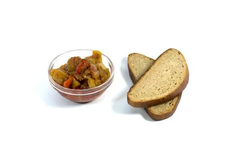 Light vegetable meal with bread Stock Photos