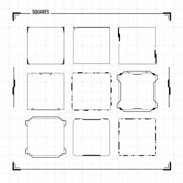 Light version of HUD square blank text blocks Stock Illustration