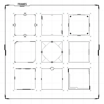 Light version of HUD square blank text blocks Stock Illustration