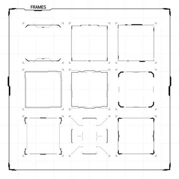 Light version of HUD square blank text blocks 스톡 일러스트