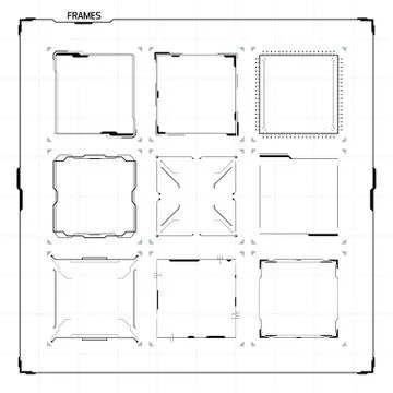 Light version of HUD square blank text blocks Stock Illustration