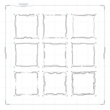 Light version of HUD square blank text blocks Stock Illustration